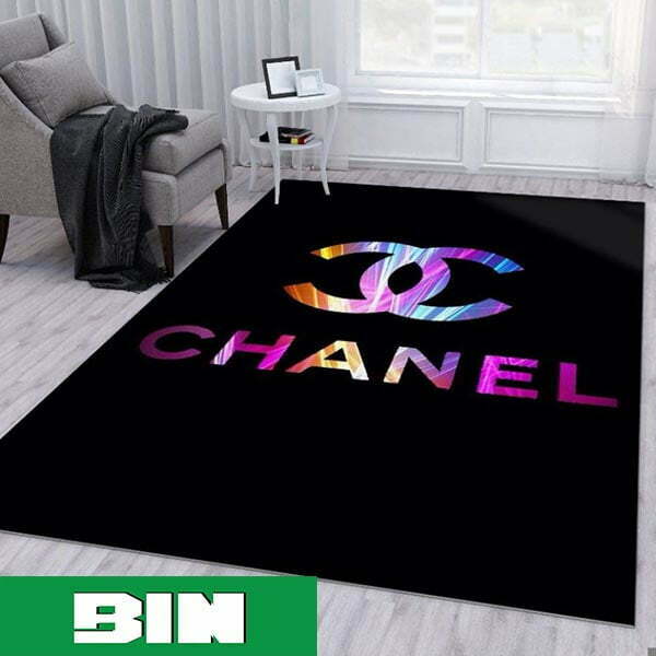 Chanel Logo Hologram Rugs Hot 2023 For Home Decor Rug Carpet - Binteez