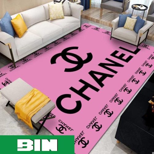 Chanel Pink Luxury Area Rug For Living Room Hot 2023 Bedroom Carpet