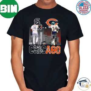 Chicago Bears Chicago White Sox Thomas And Patton Skylines Signatures Fan Gifts T-Shirt