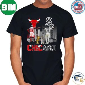 Chicago Bulls Chicago White Sox Jordan And Thomas Skylines Signatures Fan Gifts T-Shirt