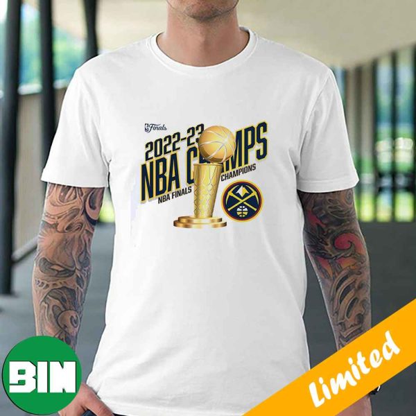 Denver Nuggets Fanatics Branded 2023 NBA Finals Champions Floater Trophy Fan Gifts T-Shirt