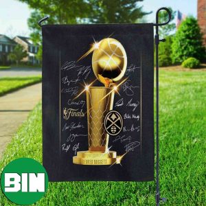 Denver Nuggets NBA Trophy And Signatures Champions NBA Finals 2023 Garden-House Flag