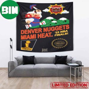 Denver Nuggets vs Miami Heat 2023 NBA Finals 7 Game Series Super Mario Bros Style Poster Wall Decor Tapestry