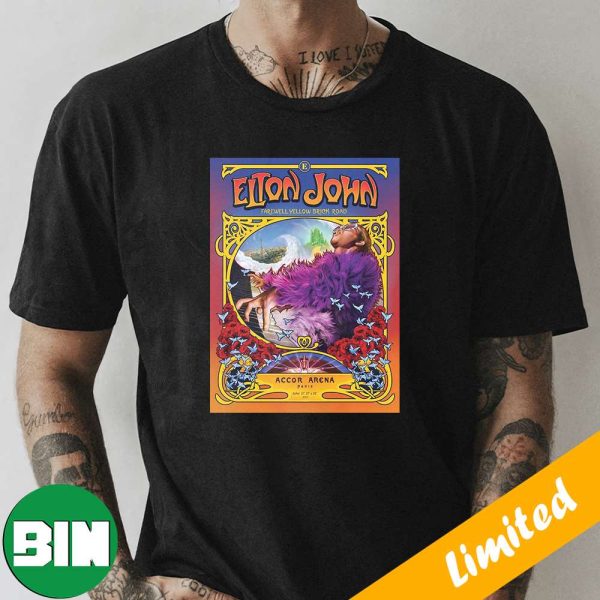 Elton John Farewell Yellow Brick Road Accor Arena Paris June 21 27 28 2023 Fan Gifts T-Shirt