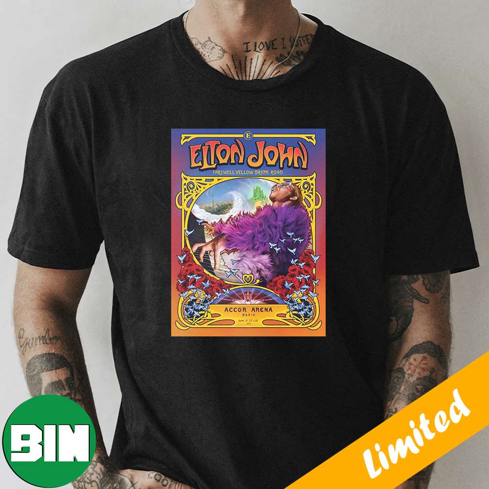Elton John Farewell Yellow Brick Road Accor Arena Paris June 21 27 28 2023  All Over Print T-Shirt - Binteez