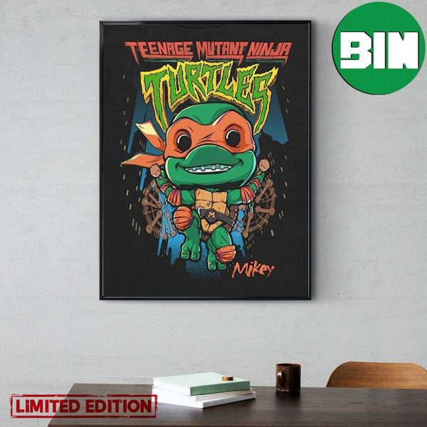 Funko TMNT Mutant Mayhem Movie Michelangelo Pocket Pop And Tee Poster Canvas