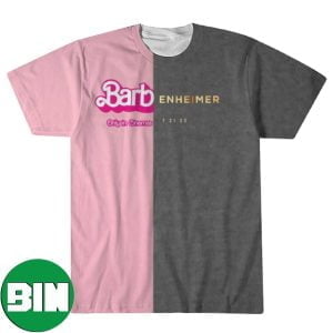 Funny Barbenheimer Only In Cinemas 7 21 23 Funny Barbie And Oppenheimer Movie 3D T-Shirt