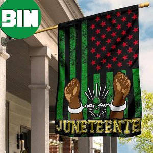 Green Red And Black American Flag African Black Liberation Flag Juneteenth Day Decorations 2 Sides Garden House Flag