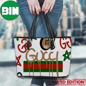Gucci Painted Art Luxury Leather Tote Bag 2023 Hot Trend Leather Handbag