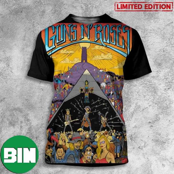 Guns And Roses Saturday 24th June 2023 Glastonbury Festival All Over Print T-Shirt