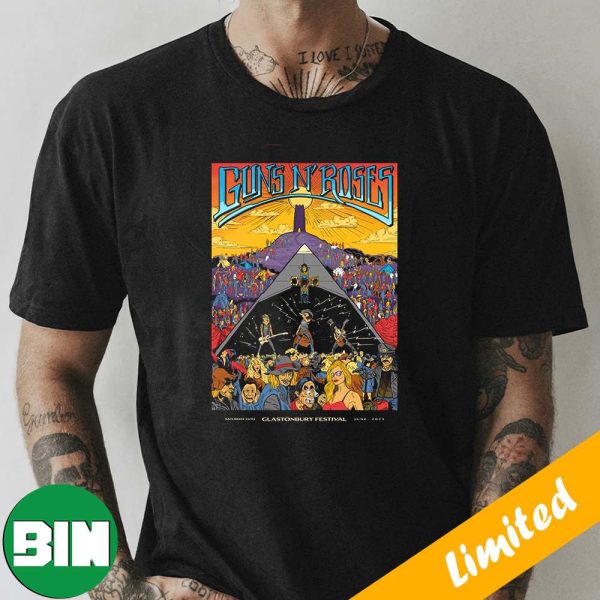 Guns And Roses Saturday 24th June 2023 Glastonbury Festival T-Shirt