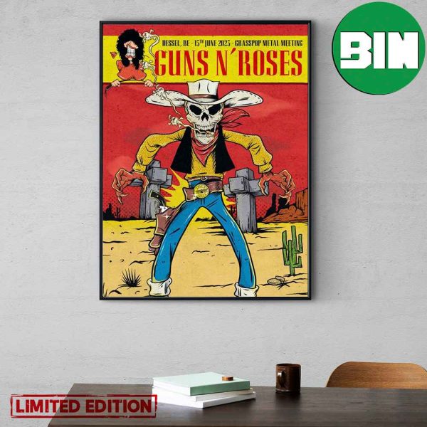 Guns N’ Roses Dessel BE 15th June 2023 Grasspop Metal Meeting Home Decor Poster-Canvas