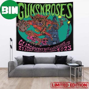 Guns N’ Roses World Tour 2023 Bellahouston Park Glasgow Scotland June 27 Poster Tapestry