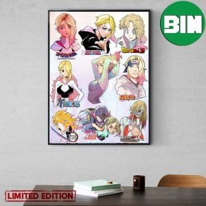 Gwen Stacy Spider Gwen In 9 Manga Art Styles Home Decor Poster Canvas