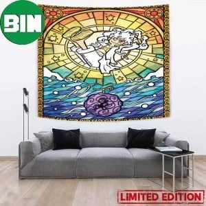 Hito Hito No Mi Nika Model Luffy Gear 5 One Piece Art Poster Tapestry