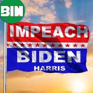 Impeach Biden Harris Flag Anti Biden Flag Political American President Fuck Biden Merch 2 Sides Garden House Flag