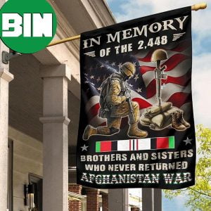 In Memory Of The 2,448 Brothers And Sister Who Never Returned Afghanistan War Flag Remembrance 2 Sides Garden House Flag