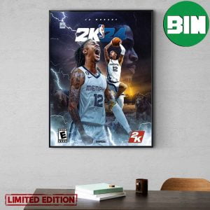 Ja Morant Cover Athete For NBA 2K24 Home Decor Poster Canvas