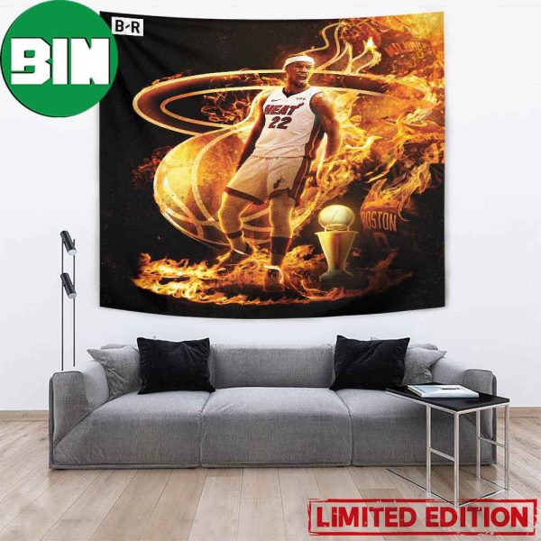 Jimmy Butler Wins ECF MVP Congrats Miamia Heat NBA Finals 2023 Poster Tapestry