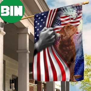 Labrador Retriever And USA Flag 4Th Of July Porch Decorations Dog Patriot Independence Day 2 Sides Garden House Flag