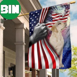 Labrador Retriever Inside American Flag 4Th Of July Dog Patriotic Independence Day Decor 2 Sides Garden House Flag