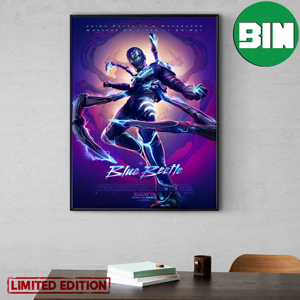 Lastest Poster For Blue Beetle Coming To Theaters August 18 2023 Home Decor Poster-Canvas