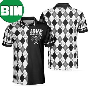 Love Means Nothing Tennis Ball Argyle Pattern Polo Shirt