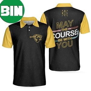 May The Course Be With You Galaxy Golf Club Lightsaber Star Wars Golf Polo Shirt
