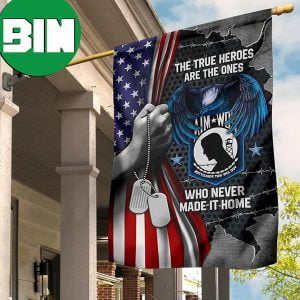 Memorial Day Pow Mia True Heroes, You Are Not Forgotten Flag 2 Sides Garden House Flag