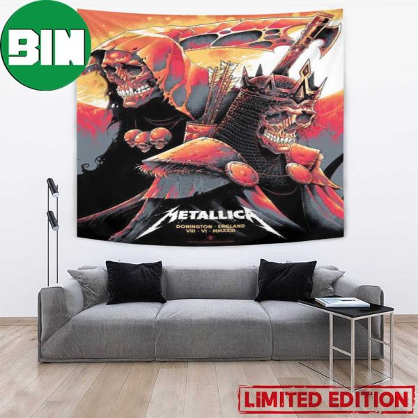 Metallica M72 World Tour 2023 Donington England Download Festival 23 June 08 2023 Poster Art Decor Tapestry