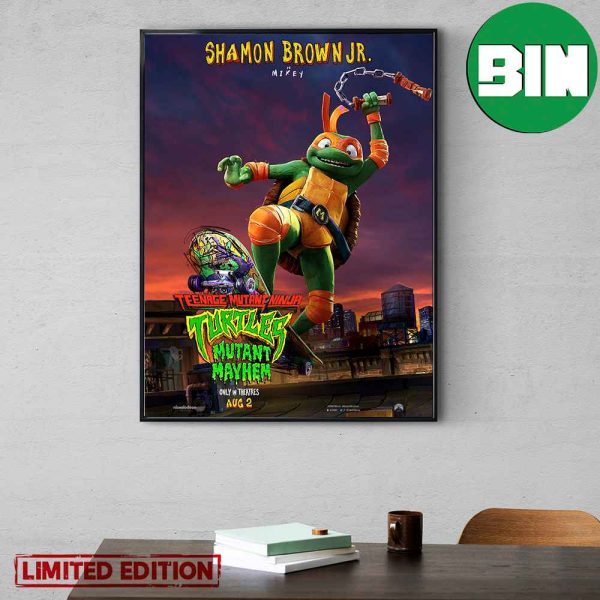 Mikey Teenage Mutant Ninja Turtles Mutant Mayhem TMNT Movie Home Decor Poster Canvas