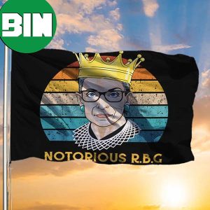 Notorious RBG Flag Supreme Court Justice Ruth Bader Ginsburg Memorial Rest In Power Merch 2 Sides Garden House Flag