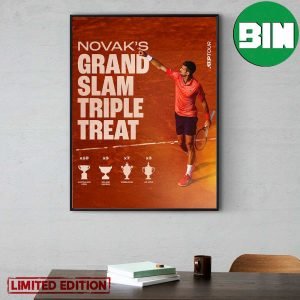 Novak Djokovic Grand Slam Triple Treat 2023 ATP Tour Home Decor Poster-Canvas
