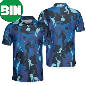 Ocean Camouflage Tennis Player Camo Polo Shirt