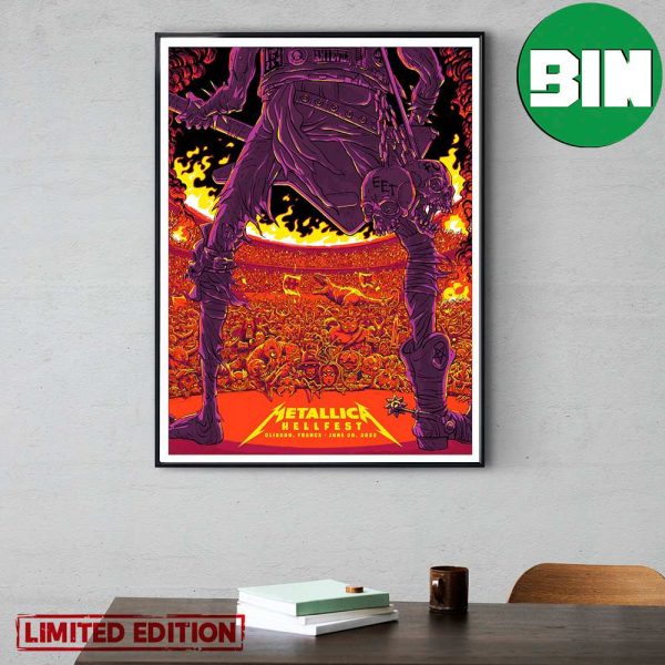 Official Metallica At Hellfest 2022 June 26 Clisson France Home Decor Poster Canvas