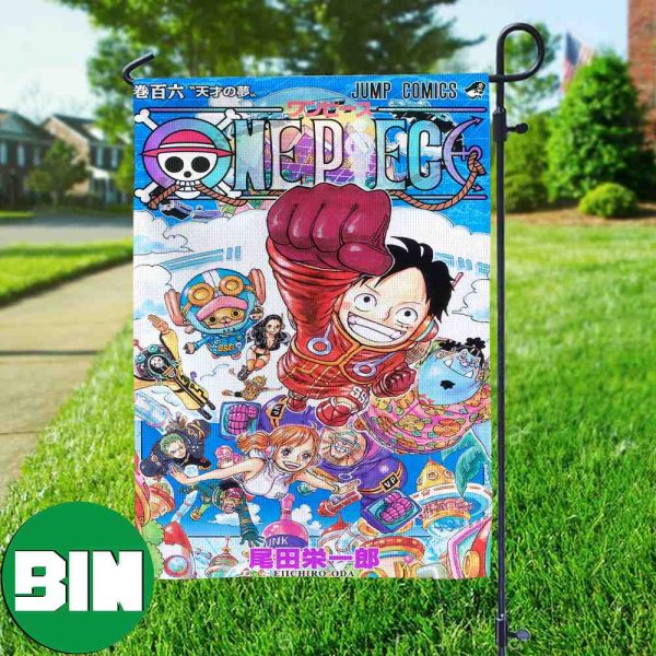 One Piece New Poster Egghead Island Arc 2 Sides Garden House Flag