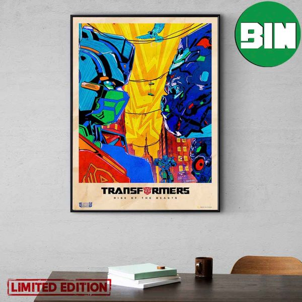 Optimus Prime vs Optimus Primal Transformers Rise Of The Beasts Home Decor Poster-Canvas