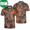 Ripped Vintage Golfing Clubs Skull Camouflaged Camo Golf Polo Shirt