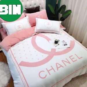 Coco Chanel Signature Flower Art Work Logo Basic Color Bedding Set - Binteez