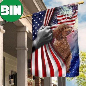 Poodle Ridgeback With American Flag Patriotic Dog Pet Owner July 4Th Independence Day Gift 2 Sides Garden House Flag