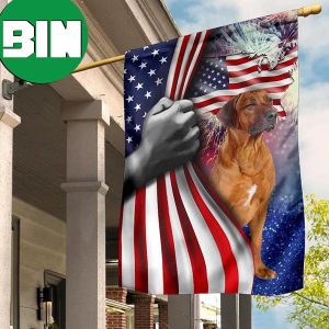 Rhodesian Ridgeback With American Flag Patriotic Dog Owner July 4Th Independence Day 2 Sides Garden House Flag