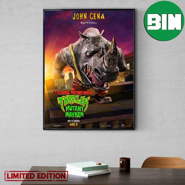 Rocksteady Teenage Mutant Ninja Turtles Mutant Mayhem TMNT Movie Home Decor Poster Canvas
