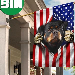 Rottweiler American Flag 4th Of July Flag Gift For Dog Owner 2 Sides Garden House Flag