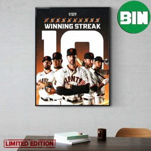 SF Giants 10 Winning Streak MLB Matchup Home Decor Poster Canvas