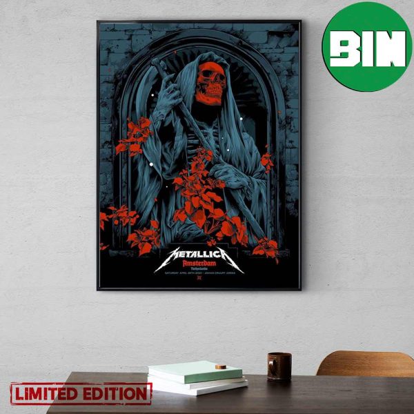 Second Night Of Metallica M72 Amsterdam World Tour April 29 2023 At Johan Cruijff Amsterdam Netherlands Home Decor Poster Canvas