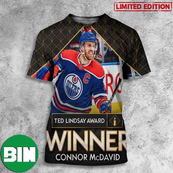 Ted Lindsay Award Winner Connor McDavid NHL Awards 2023 3D T-Shirt