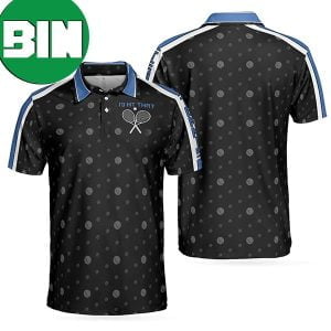 Tennis Blue Version Black Dot And Tennis Ball Pattern Polo Shirt
