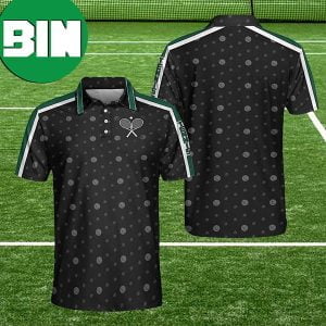 Tennis Grass Version Black Dot And Tennis Ball Pattern Polo Shirt