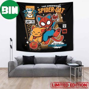 The Ameowzing Spider-Cat The Peter Purrrker Spider-Man Across The SpiderVerse Poster Wall Decor Tapestry