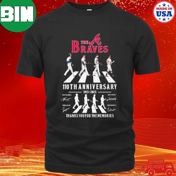 The Atlanta Braves Abbey Road 110th Anniversary 1913-2023 Thanks You For The Memories Signatures Fan Gifts T-Shirt